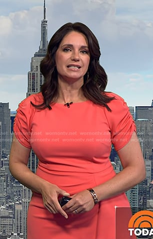 Maria’s pink ruched sleeve dress on Today