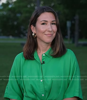 Marissa Parra’s green tie waist shirtdress on Today