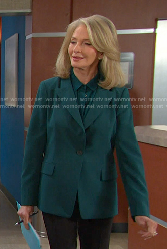 Marlena’s teal green blazer and blouse on Days of our Lives