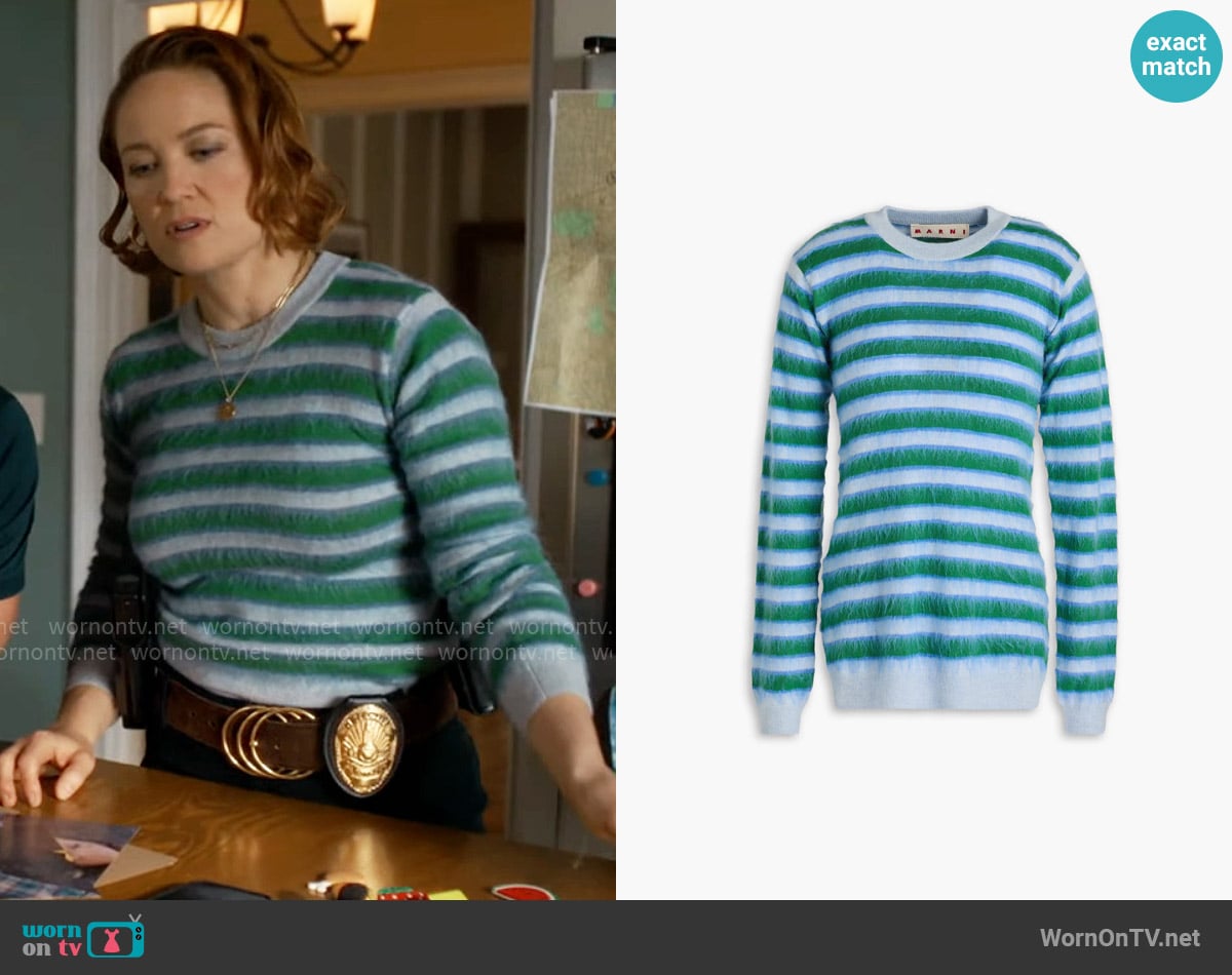 Marni Striped brushed wool sweater worn by Angie Polaski (Erika Christensen) on Will Trent