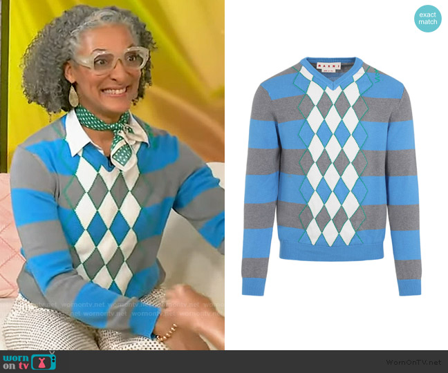 Marni Argyle Sweater worn by Carla Hall on Tamron Hall Show
