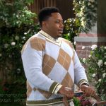 Marty’s argyle print sweater on The Neighborhood