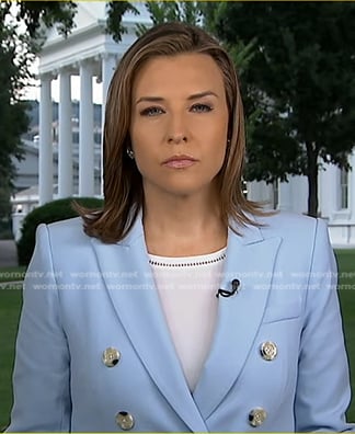 Mary’s blue double breasted blazer on Good Morning America