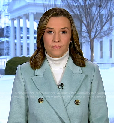 Mary’s blue double breasted coat on Good Morning America