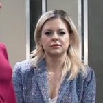 Maxie’s blue tweed cropped jacket on General Hospital