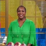 Maya Feller’s green pleated dress on Good Morning America