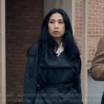 Mel’s grey belted jacket on The Equalizer