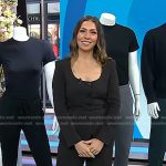 Melissa Garcia’s black scoop neck jacket and pants on Today