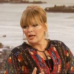 Melissa Peterman’s floral print mini dress on The Drew Barrymore Show