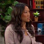 Melinda’s pink tweed dress and jacket on Days of our Lives