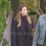 Meredith’s burgundy long coat on Greys Anatomy