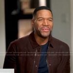Michael Strahan’s brown suede jacket on Good Morning America