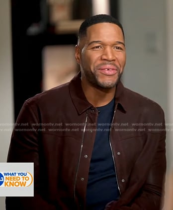 Michael Strahan’s brown suede jacket on Good Morning America