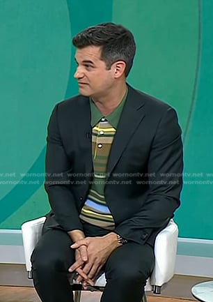 Michael Kosta’s green striped polo on Today