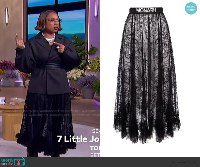Monarh Transparent Lace Skirt With Tulle Applications worn by Jennifer Hudson on The Jennifer Hudson Show