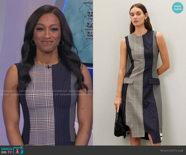 Monse Sleeveless Patchwork Dress worn by Brittany Bell on Good Morning America