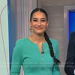 Morgan’s mint green peplum zip jacket on NBC News Daily