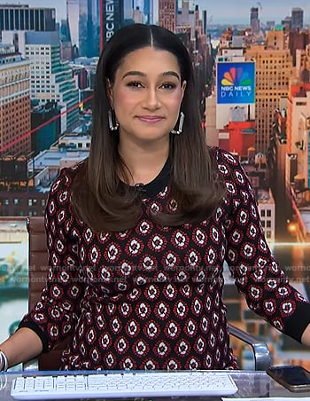 Morgan’s black printed knit dress on NBC News Daily