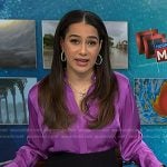 Morgan’s purple silk blouse on NBC News Daily