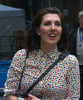 Flora’s multicolor star print blouse on Today