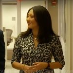 Nancy Chen’s feather print dress on CBS Mornings