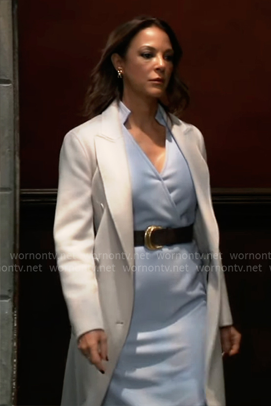 Natalia’s light blue belted dress on General Hospital
