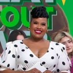 Natasha Rothwell’s white polka dot dress on Good Morning America