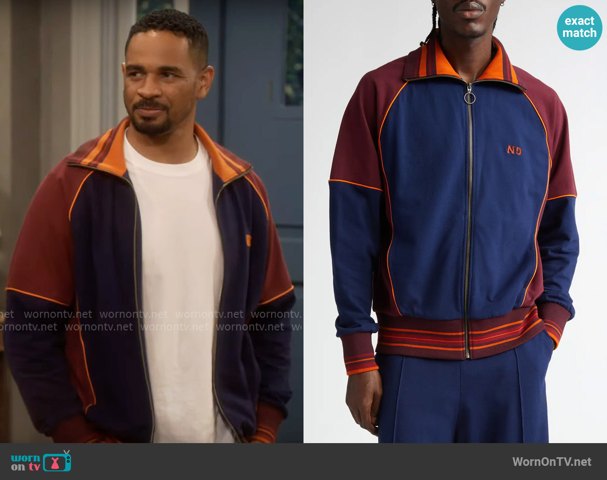 Nicholas Daley Colorblock Cotton Track Top worn by Damon (Damon Wayans Jr.) on Poppas House
