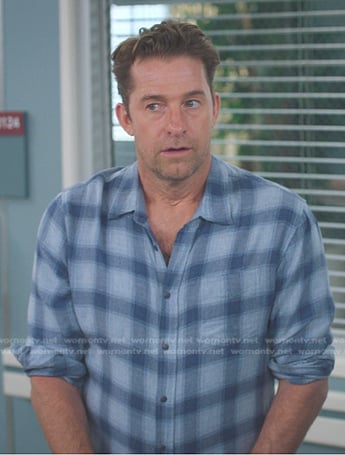 Nick Marsh’s blue plaid shirt on Greys Anatomy
