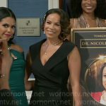 Nicole’s black shawl collar evening gown on Beyond the Gates