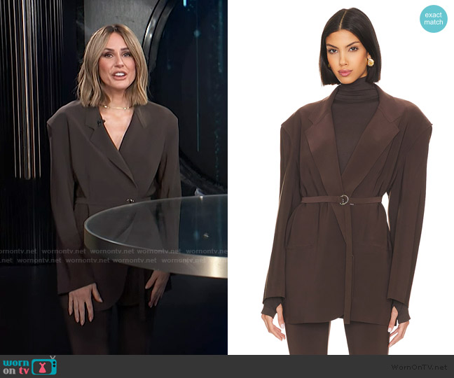Norma Kamali x REVOLVE Oversized Single Breasted Jacket worn by Keltie Knight on E! News