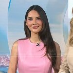 Olivia Munn’s pink sleeveless leather dress on Today