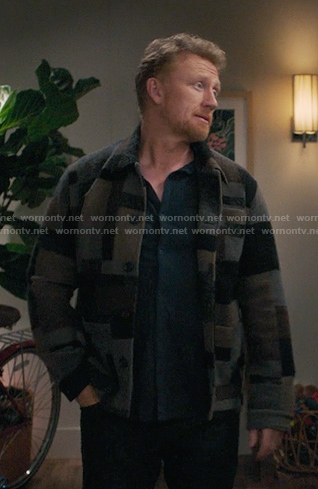 Owen’s gray abstract jacket on Greys Anatomy