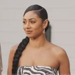 Patience’s zebra denim crop top on All American