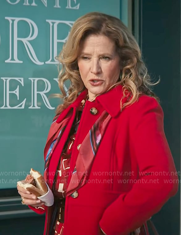 Patty’s red coat on Grosse Pointe Garden Society