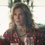 Patty’s red geometric print shirtdress on Grosse Pointe Garden Society