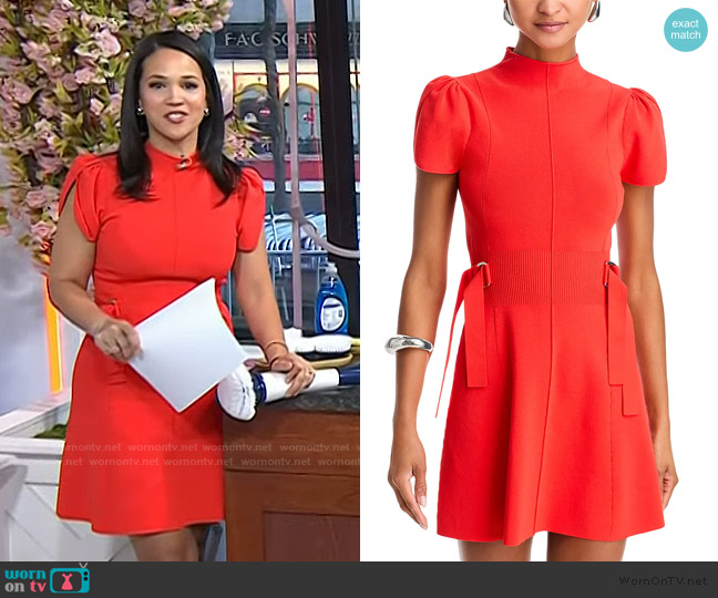 3.1 Phillip Lim Compact Rib Tulip-Sleeve Mini Dress worn by Laura Jarrett on Today