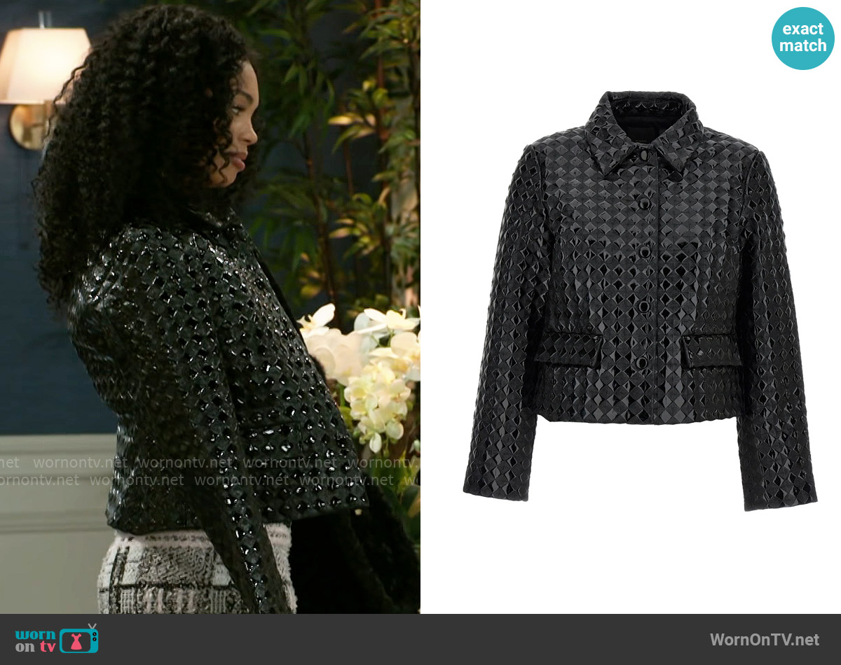 Pinko Leopardi Jacket worn by Chelsea Hamilton (RhonniRose Mantilla) on Beyond the Gates