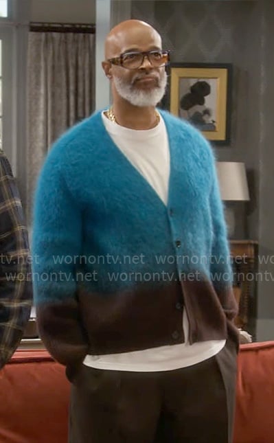 Poppa’s blue ombre fluffy cardigan on Poppas House