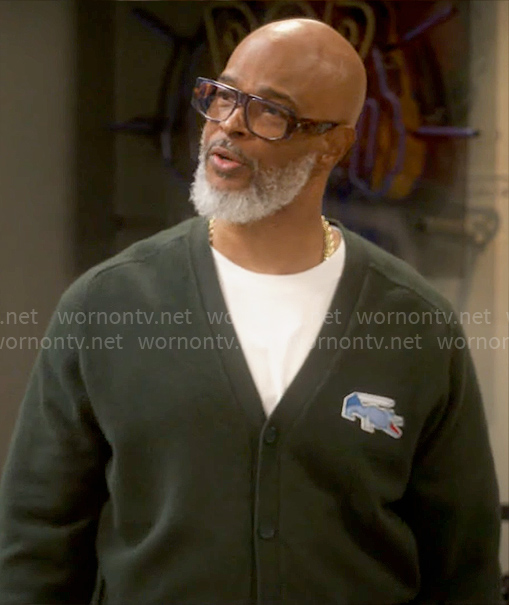 Poppa’s dark green crocodile cardigan on Poppas House