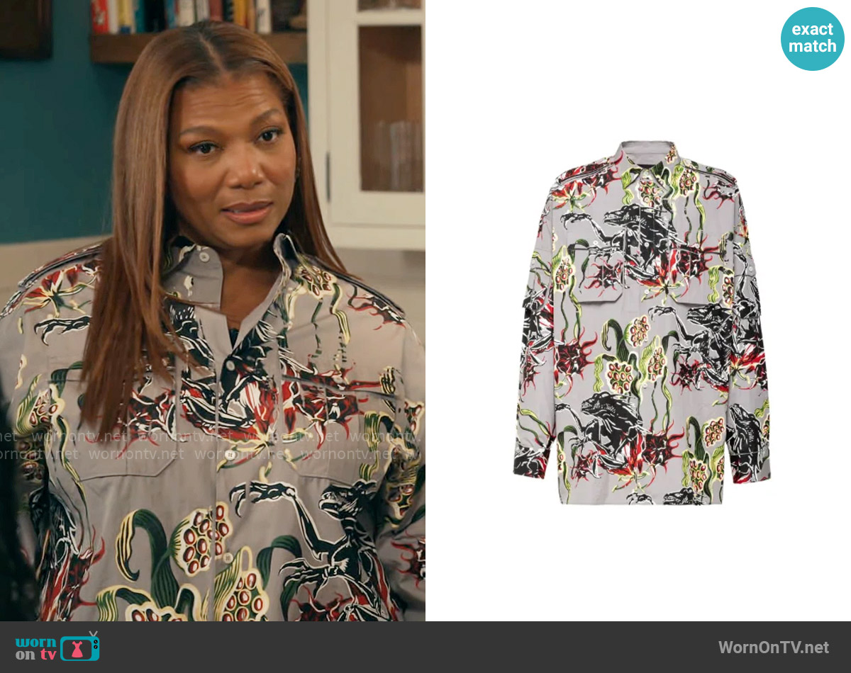 Prada Graphic-print cotton shirt worn by Robyn McCall (Queen Latifah) on The Equalizer