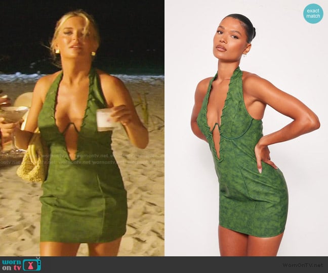 Pretty Little Thing Khaki PU Lace Bodycon Dress worn by Molly O’Connell on Southern Charm