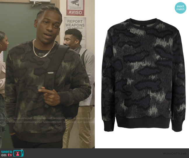 PS by Paul Smith Camo Cotton Sweatshirt worn by Khalil Edwards (Antonio J. Bell) on All American