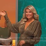 Rachel’s gold ruched mini dress on The Price is Right