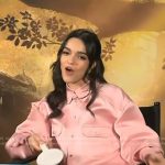 Rachel Zegler’s pink oversized shirt and shorts on Access Hollywood
