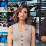 Courtney Lopez’s beige vest on Access Hollywood