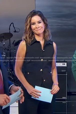 Rebecca’s black collared vest on Good Morning America