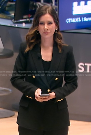 Rebecca’s black double breasted blazer on Good Morning America