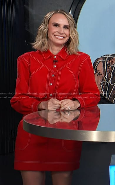 Keltie’s red denim shirtdress on E! News