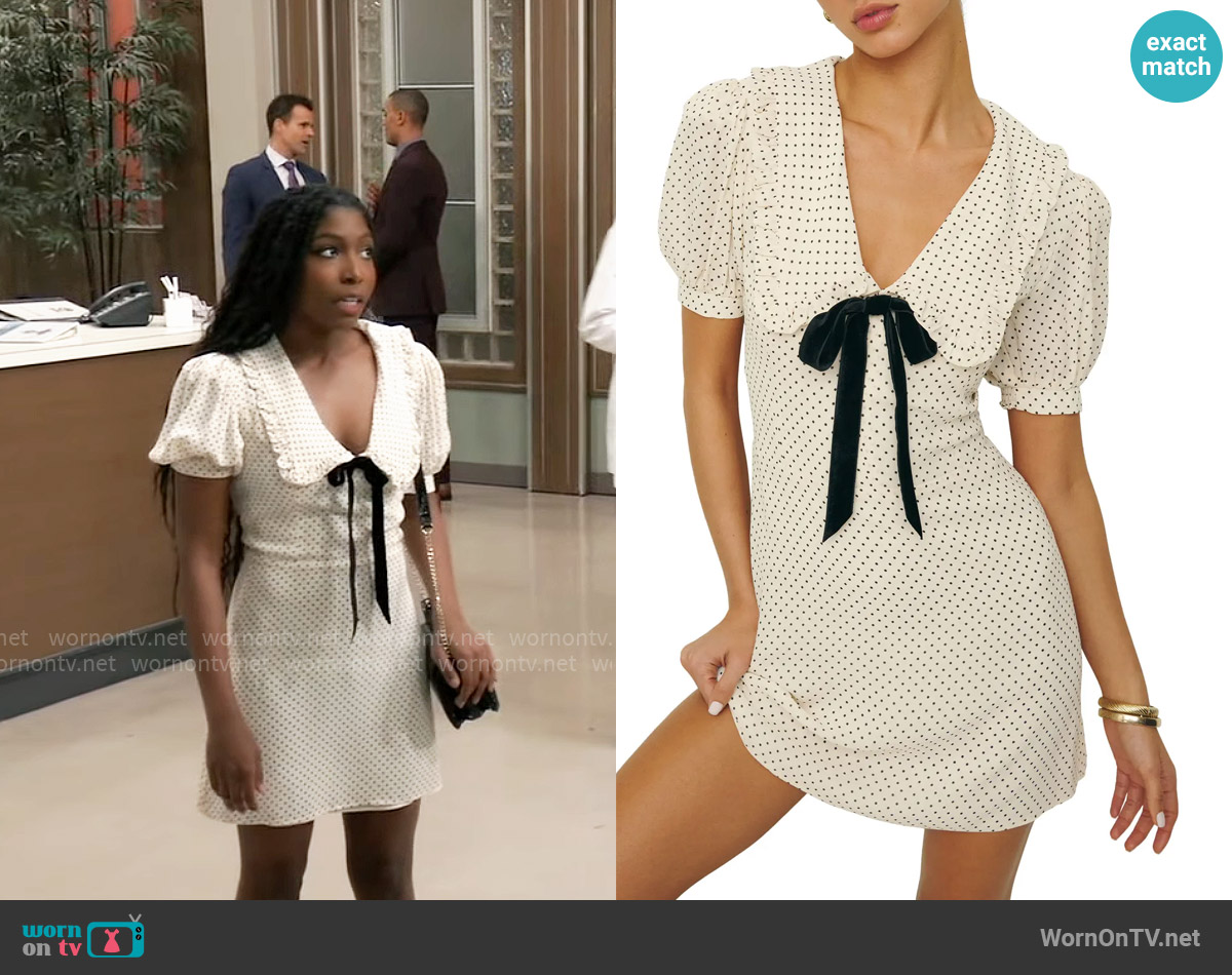 Reformation Kaylia Dress in Allegra worn by Trina Robinson (Tabyana Ali) on General Hospital